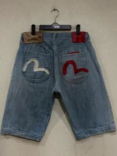 さ*ち様 EVISU デニム ショートパンツ LOT 2001 大黒 - メルカリ