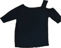 Diagram ブラック ワンショルダー 半袖ニット