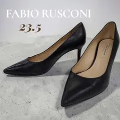 【イタリア製】ファビオルスコーニ　フォーマル　黒革パンプス　23.5