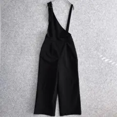 【ソコラ】 2way タック入り キレイめ ワイドパンツ アシメ サロペット