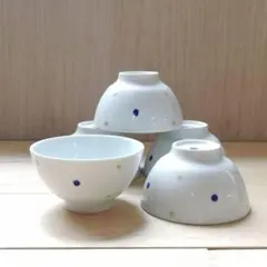 新品　波佐見焼　ドット　ご飯茶碗　5個セットのサムネイル