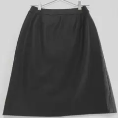 a1012　アリスバーリー　ミディ丈タイトスカート　11　黒　無地　羊毛100%
