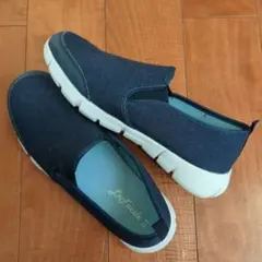 ネイビー スリッポン 22.5cm