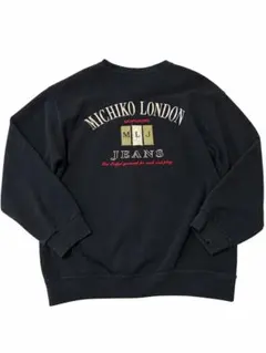 ミチコロンドン トレーナー ブラック LL 裏起毛