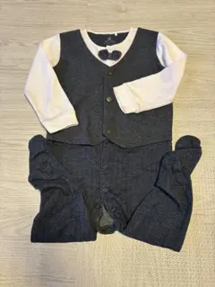 next baby ボウタイ、足付きロンパース