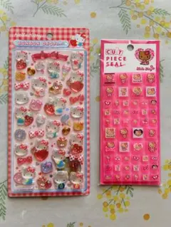 サンリオキティボンボンドロップシールとタイルシールのセット