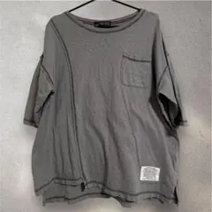 CUBE SUGAR グレー ポケット付き Tシャツ 半袖