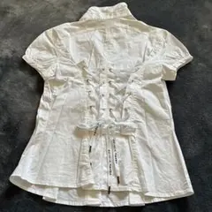 KRIZIA JEANS イタリア製 ホワイト バックデザイン半袖シャツ Mのサムネイル