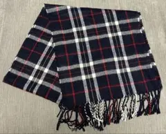 美品　 マフラー チェック　赤　ネイビー