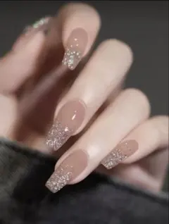 ちゅるん系 ラメ グラデ　ネイルチップ 透明感 韓国風 量産型 ナチュラル