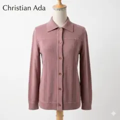 Christian Ada ウールニット襟付きカーディガン 9号 訳あり レトロ