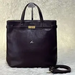 kitamura キタムラ 本革 レザー ハンドバッグ トートバッグ ブラウン