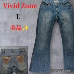 y2k 00's archive フレアデニム L バック刺繍 オレンジステッチ