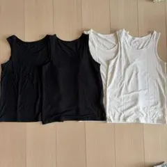ユニクロ キッズ エアリズム タンクトップ130cm ホワイト/ブラック　計4枚