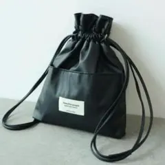 beautiful people/ビューティフルピープル2WAYレザー巾着バッグ