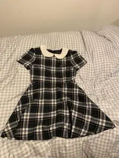 Jenni チェック柄 半袖ワンピース 襟付き
