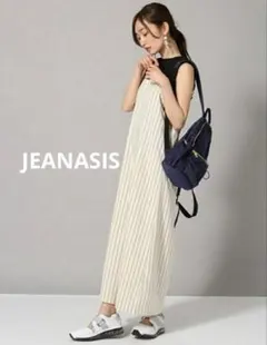 JEANASIS ストライプロープサロペ ット ホワイト