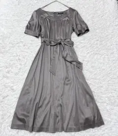 バーバリーロンドン 44サイズ ウエストリボン フレアロングワンピース 半袖