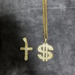 クリスタル装飾 ネックレス 2点セット