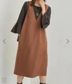 ROPÉ PICNIC ジャンバースカート　ダークブラウン　サイズ【36】S