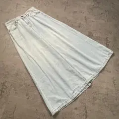 【GU】ジーユー（L）シンプル デニム フレア ロング スカート