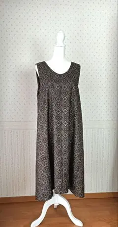 チャコ様専用☆着物リメイク　大島紬のVネック ジャンパースカート・ワンピース