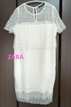 ZARA　白レースワンピース　ミニ丈のサムネイル