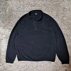 ナイキ　スタンダードフィット　ハーフジップ　フリース　黒スウッシュ