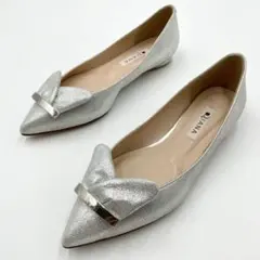 ダイアナ パンプス 42249 フラット シルバーラム 23.0 Y1092