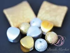 S-27【計10個】＊金＆銀 ビーズアソート＊10㎜～22㎜【金銀セット】