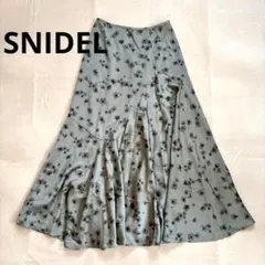SNIDEL サテンプリントスカート MNT 0 スナイデル 花柄 ロング