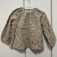 花柄 長袖シャツ ボタン付きポケット