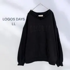 LOGOS DAYS トレーナー　ロゴあり　カジュアル　厚手　秋冬　モノトーン