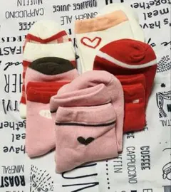 キッズ ソックス M 子供 靴下 5足セット 女の子 ハート14cm〜16cm