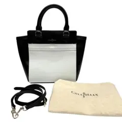 未使用 コールハーン ハンドバッグ 2way ショルダーバッグ 白黒バイカラー