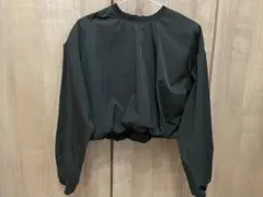 ZARA ブラック クロップド トレーナー　バルーンスリーブ