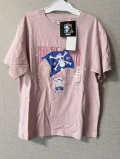 新品タグ付き　ユニクロ UT ワンピース 25周年記念 Tシャツ ピンク 140のサムネイル
