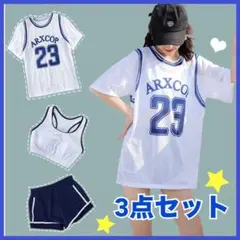 レディース　水着　タンキニ　3点セット　ジュニア　ブルー　オーバーTシャツ　体型