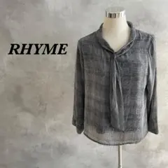 【大きいサイズ】RHYME ブラウス ボウタイ グレンチェック ゆったり 365のサムネイル