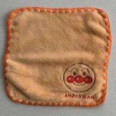 アンパンマン　刺繍　ハンカチ オレンジ　ハンドタオル