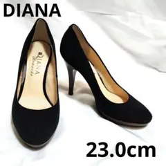 DIANA ブラック スエード ハイヒール23cm
