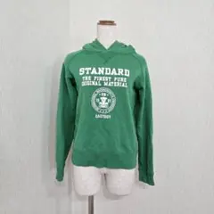 EASTBOY　プリントプルオーバーパーカー 　グリーン　スウェット（9）