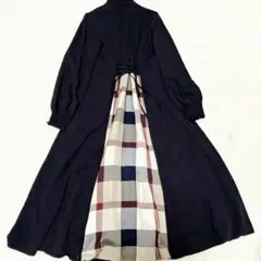 美品✨店舗限定 ブルーレーベル ケープワンピース リボン チェック