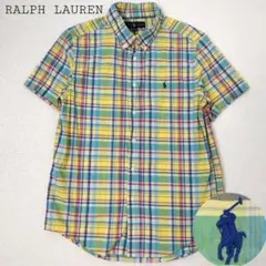 ✨美品✨　ラルフローレン　DBシャツ　半袖　チェック　ポニー刺繍　Mサイズ相当