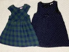 ミキハウス　秋冬　チェック　水玉　ワンピース 2点　110サイズ