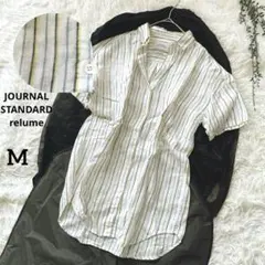 ジャーナルスタンダードレリューム リネン 半袖シャツ ストライプ レディース M