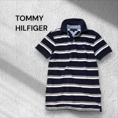 TOMMY HILFIGE　ボーダー　ポロシャツ　ネイビー×ホワイト