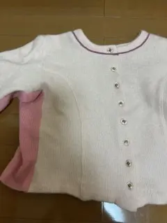 F1で注目のデザイン！手編み リメイク バイカラーカーディガン