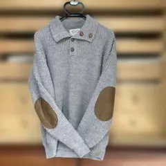 メンズ襟付、肘当て付き、暖かセーター