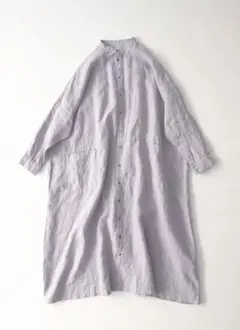 ネストローブ nest Robe リネン天然染めビッグシャツワンピース